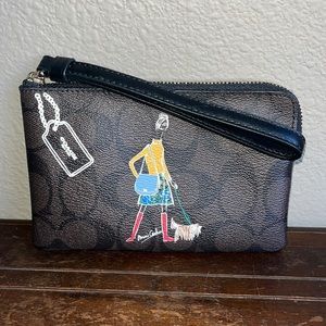 Coach Brown & Black Wristlet